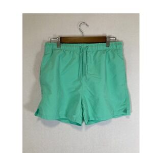 Summer Primark Mens Medium Mint Green Mesh‎ Lined Drawstring Swim Trunks Shorts